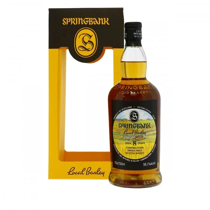 SPRINGBANK SCOTCH SINGLE MALT LOCAL BARLEY CAMPBELTOWN 8YR 750ML