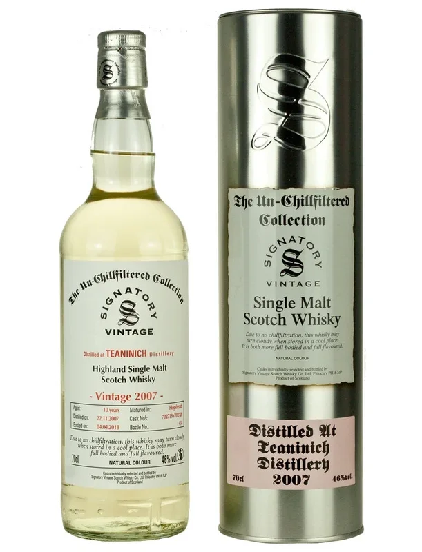 Teaninich 10 Year Old 2007 Signatory Un-Chillfiltered