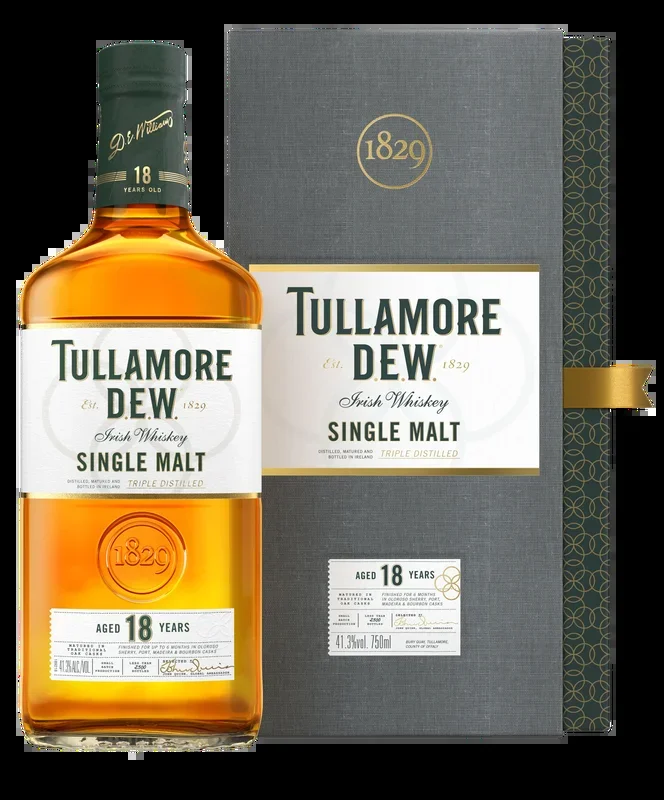 TULLAMORE DEW WHISKEY SINGLE MALT IRISH 18YR 750ML