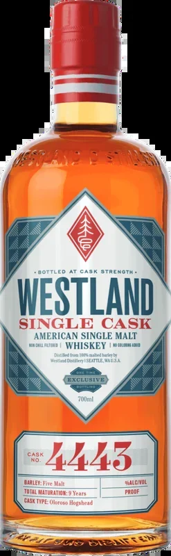 Westland Single Cask No. 4443 American Single Malt Whiskey (700mL)