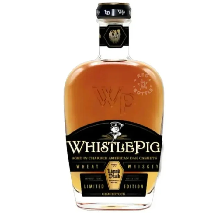 WHISTLEPIG WHISKEY WHEAT LIMITED GRAVESTOCK PROOFED WITH LIQUID DEATH EDITION VERMONT 750ML