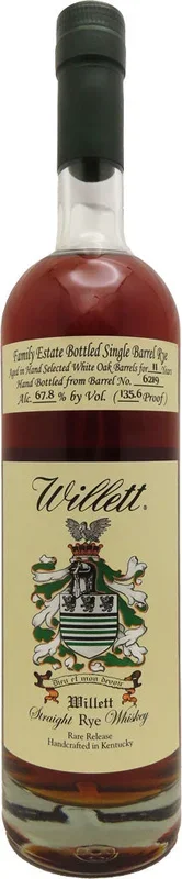 Willett Family Estate Rye Whiskey 11 Year Old #6219 135.6 Proof 750ml