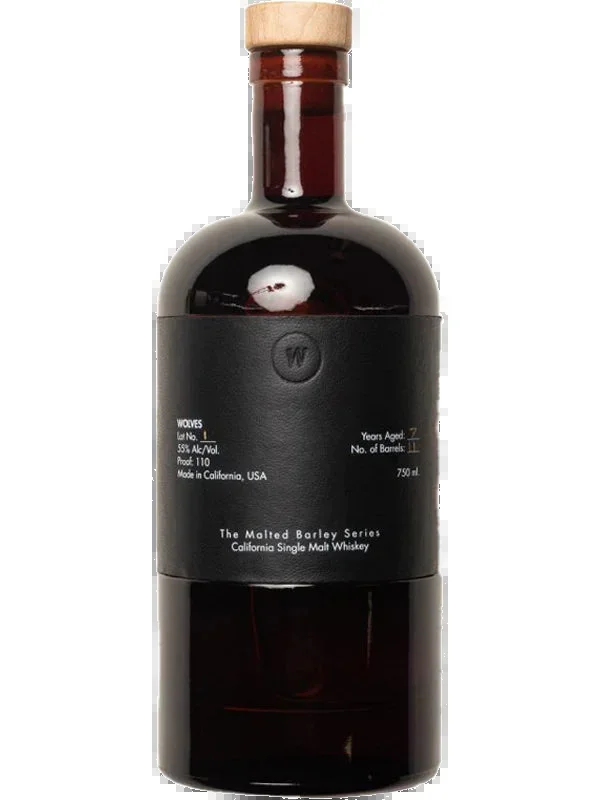 WOLVES WHISKEY SINGLE MALT MALTED BARLEY SERIES LOT 1 CALIFORNIA 750ML